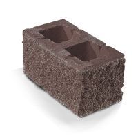 Пескобетонный блок Колдиз стеновой 390х190х188 коричневый колотая фактура